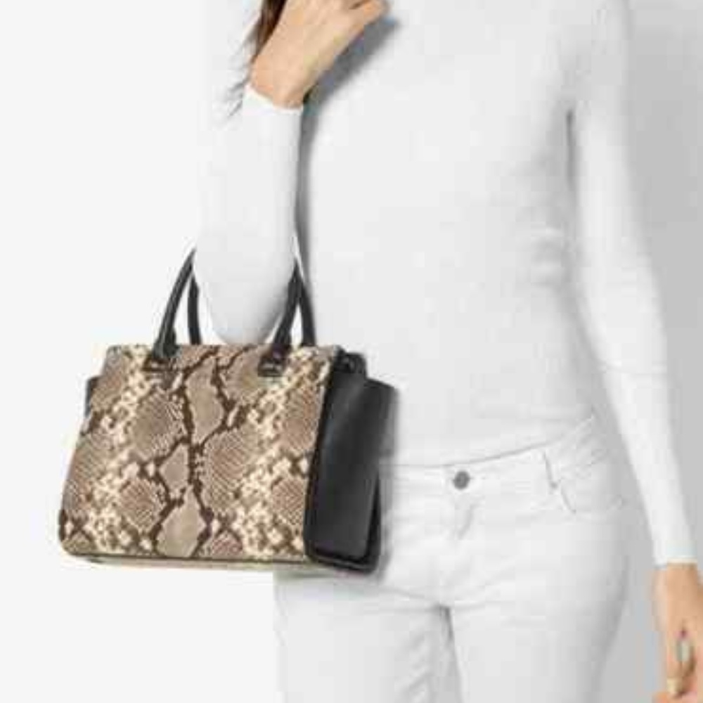 Michael Kors SELMA MEDIUM BAG COVER SWAP python print snake embossed leather